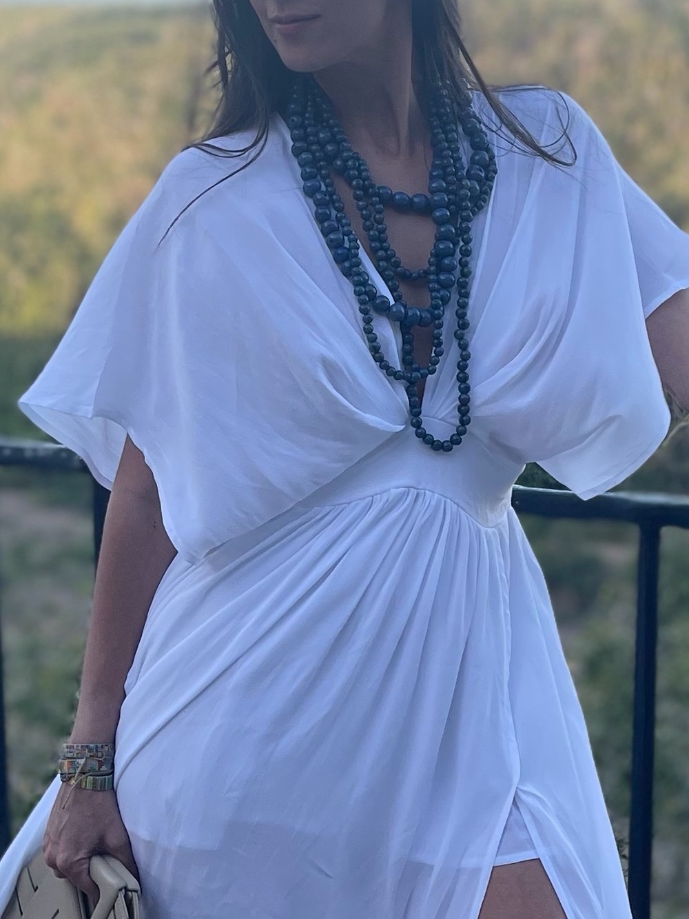 Multi-Strand Blue Beaded Statement Necklace - Unbranded